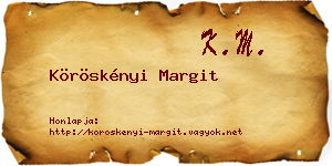 Köröskényi Margit névjegykártya